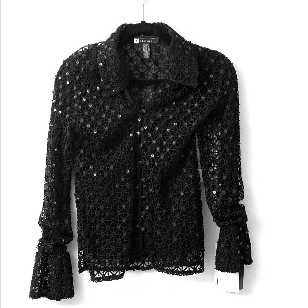 J.S Boutique Long-sleeve Women’s Black Blouse